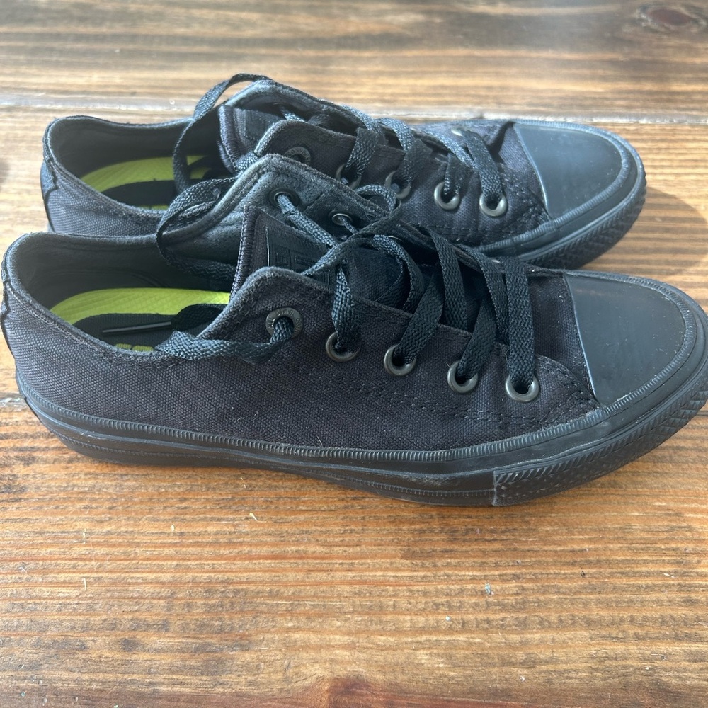 Black Low Top Converse with Lunarlon Chuck Taylor II All Star